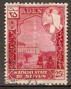 Kathiri State 1954 25c Carmine-red. SG32